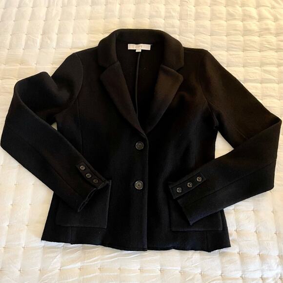 LOFT Jackets & Blazers - Ann Taylor LOFT Double-Faced Felted Merino Wool Blazer Black Size M | EUC
